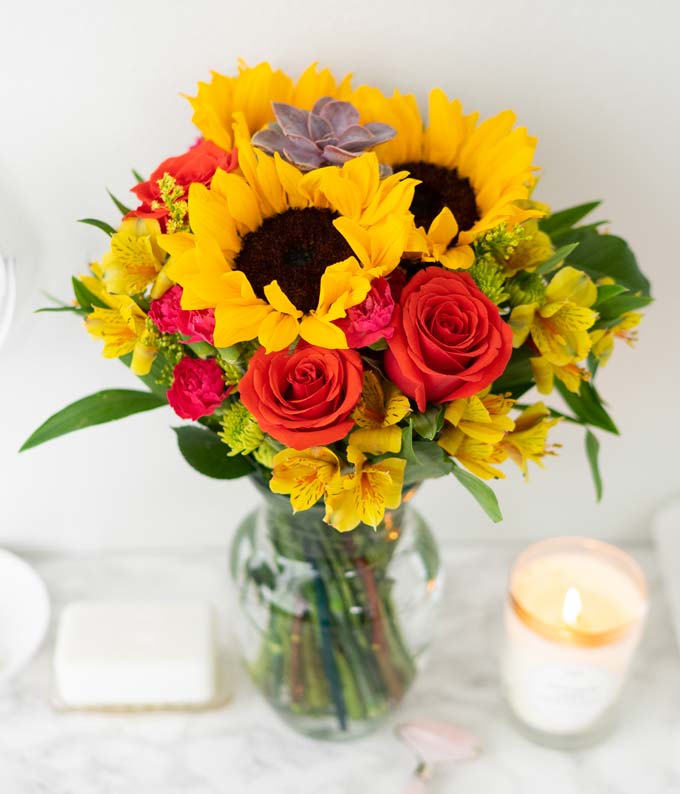 Sweetest Sunflower Succulent Bouquet - Image 2