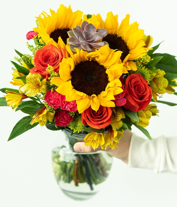 Sweetest Sunflower Succulent Bouquet - Image 4