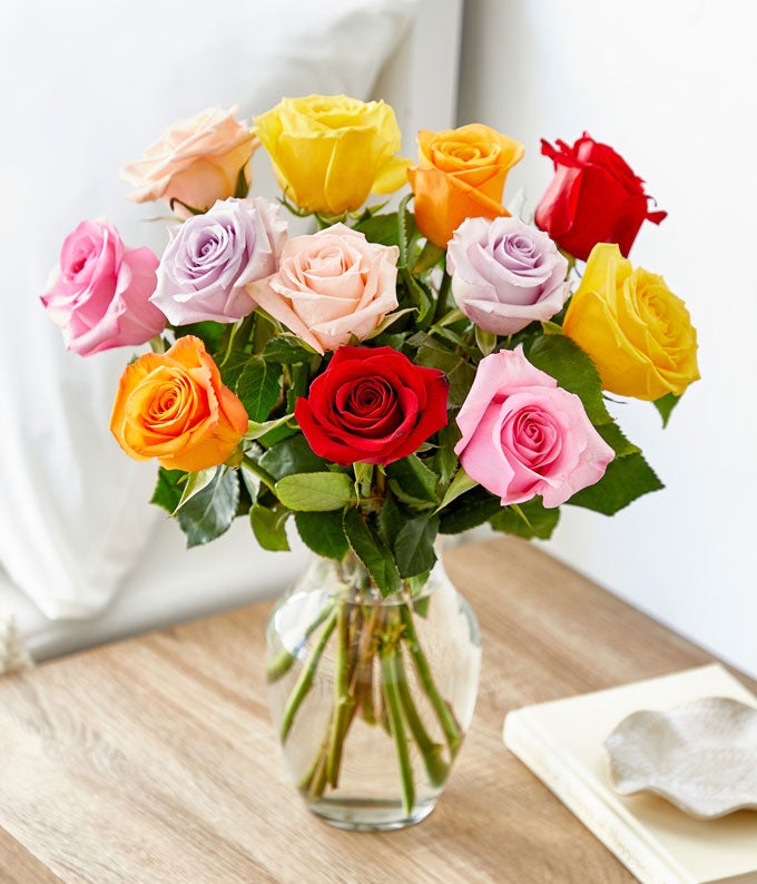 One Dozen Rainbow Roses - Image 3