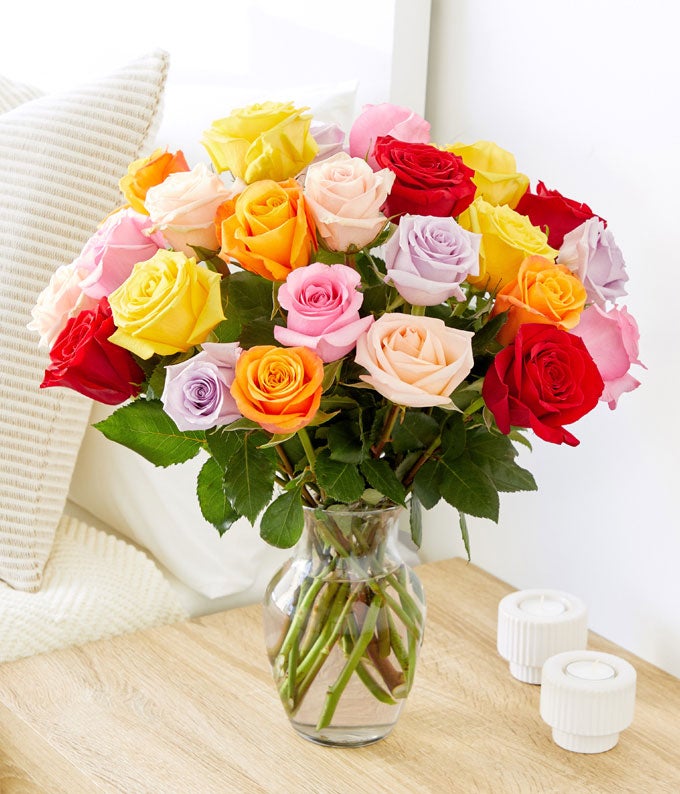 Two Dozen Rainbow Roses - Image 4