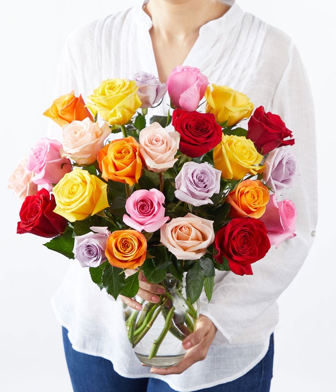 Two Dozen Rainbow Roses - Image 5