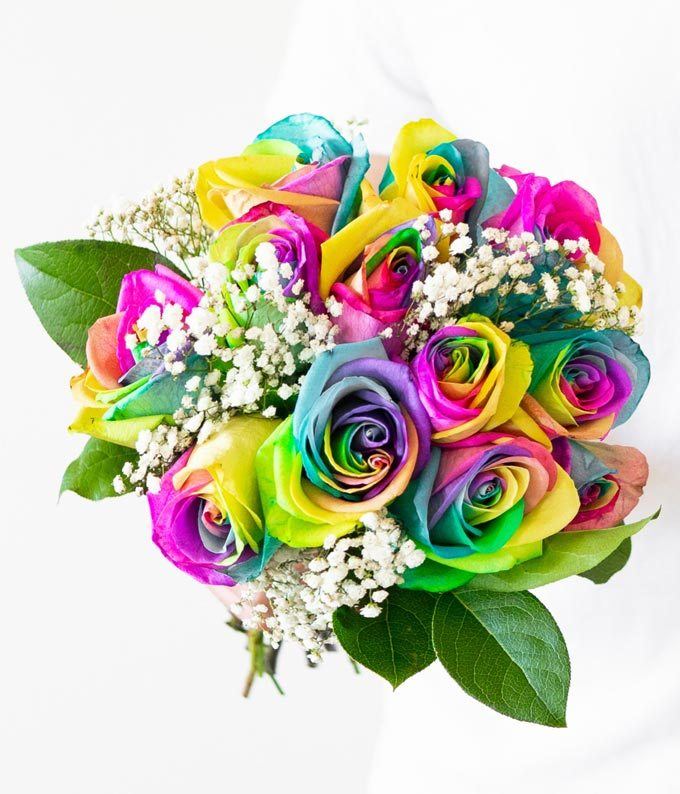 Wild Rainbow Rose & Balloon Bouquet - Image 2