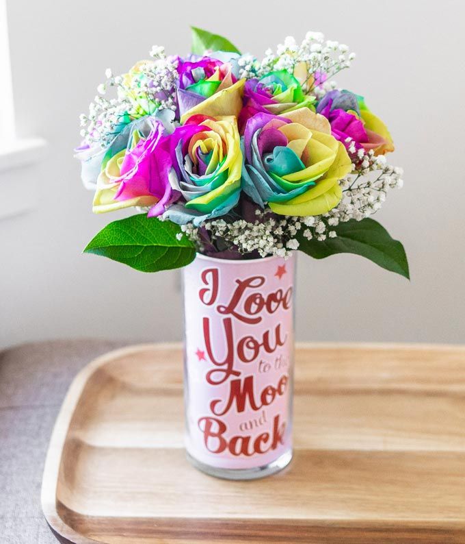 Wild Rainbow Rose & Balloon Bouquet - Image 3