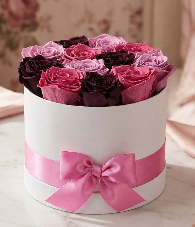 Luxury Forever Roses - Purple Rainbow