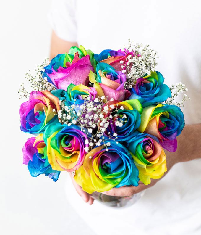 Congrats! One Dozen Tie Dye Roses - Image 4