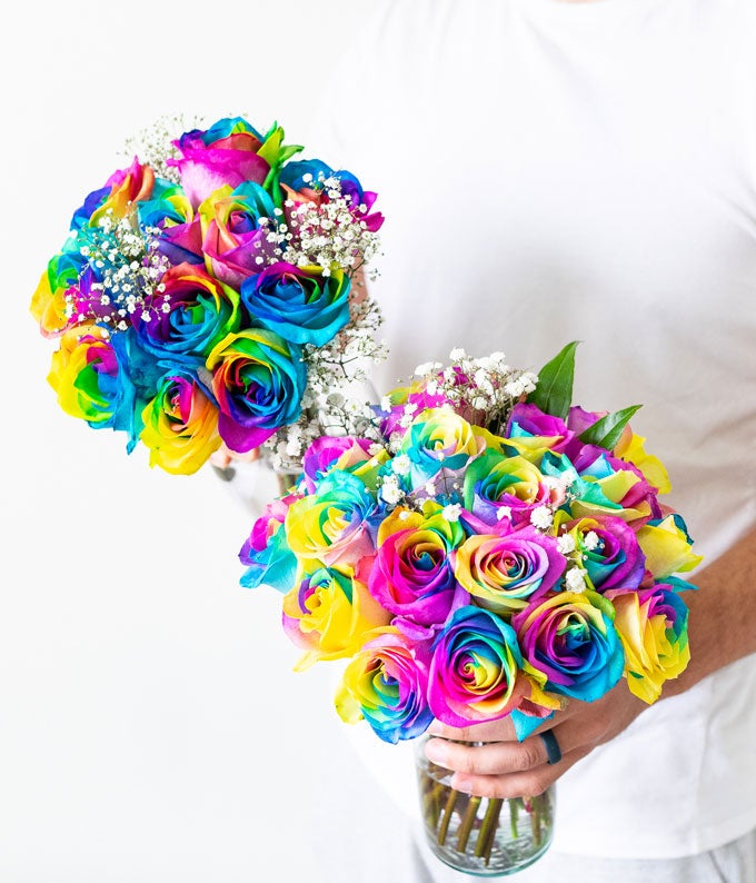 Congrats! One Dozen Tie Dye Roses - Image 6