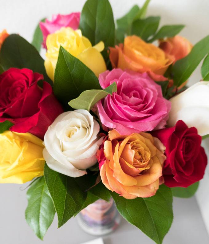 One Dozen Rainbow Roses - Image 4