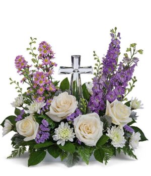 Sweet Serenity Crystal Cross Bouquet