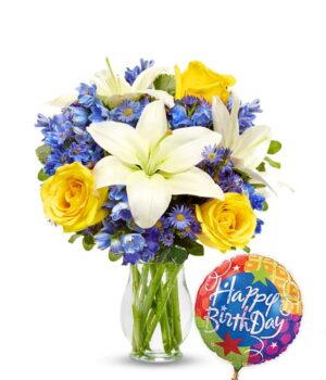 Blue Skies & Sunshine with Birthday Balloon