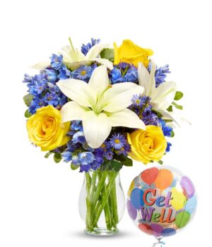 Blue Skies and Sunshine with Get Well Balloon