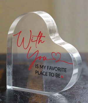 With You Acrylic Heart