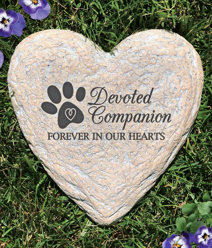 A Devoted Companion Heart Garden Stone